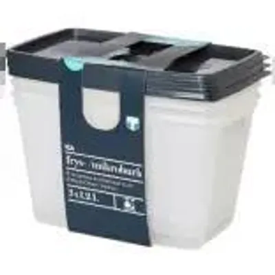 Produktbild von Gefrier- und Mikrowellenbehälter, 3-teiliges Set, je 1,2 Liter Fassungsvermögen
