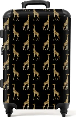 Produktbild von NoBoringSuitcases.com® Großer Koffer - Muster - Tiere - Gold - Giraffe - Kombinationsschloss TSA - Hartschalen Trolley 4 Rollen - 72 liter - Reisekoffer - 66 cmKoffer Mittelgroß 67x43x25 cm, 72L,