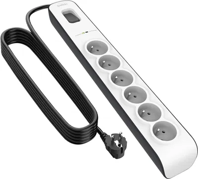 Obrázek produktu pro Belkin BSV603ca2m, 650 J, 6 AC zásuvky / AC zásuvek, Typ E, Černá, Bílá, Typ E, 2 m