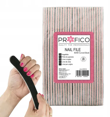 Produktbild von Profico Bananen-Nagelfeile 80/80 Schwarz 25 Stück