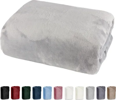 Produktbild von heimtexland ® Luxus Spannbettlaken Cashmere Touch Soft Spannbetttuch Nicky Plüsch Teddy Typ585 Grau 100 cm x 200 cm