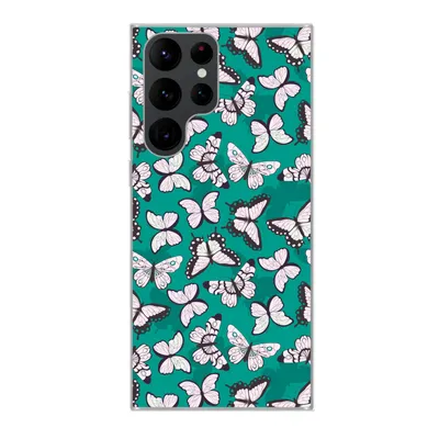 Produktbild von MuchoWow® Handyhülle Schutzhülle Hülle für Samsung Galaxy S22 Ultra Mädchen - Schmetterling - Tiere - Muster - Mädchen - Kinder - Kinder Silikon Softcase Handy Hülle - Abbildung