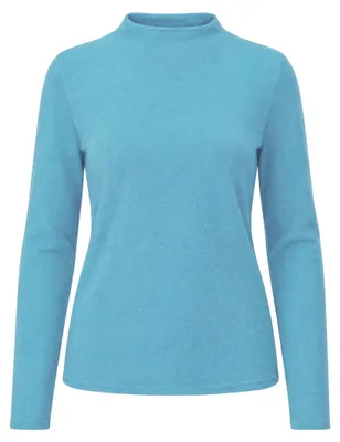 Produktbild von Bianca NOVIS Damen Pullover mit Stehkragen Feinstrick Steinblau Größe 40