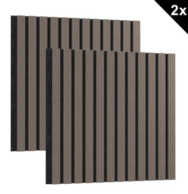 Obrázok produktu pre ACXIN Akustické steny z MDF, sada 2 ks, 60 x 60 cm, 0,72 m², akustické panely, zvukovoizolačné dosky, zvukové absorbéry, obklady stien, obývačka, kancelária, domáce kino, orechová hnedá