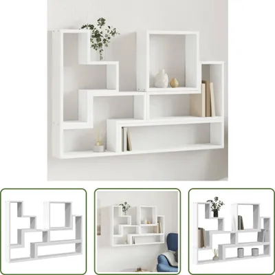 Produktbild von The Living Store Wandregal Weiß 96x12x64 cm Holzwerkstoff