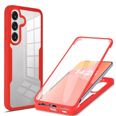 Image de Coque 360° pour Samsung Galaxy A37 / A56 / A36 avec protection d'écran, rouge