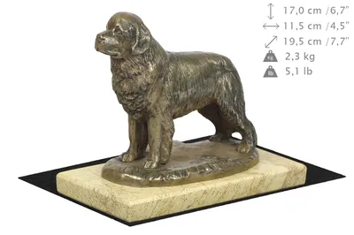 Obrázek produktu pro Art-Dog Dekorativní soška – Novofundlandský pes – odlitek z bronzového prášku a pryskyřice