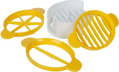 Produktbild von Eierschneider 3in1 Eierteiler Eierschneidegerät Eierzerteiler Eierhalbierer Eierportionierer Eierscheibenschneider Eierschneidemaschine Halbieren Scheiben Schnittblume
