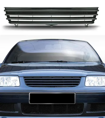 Kühlergrill Sportgrill Gitter Front Grill ohne Emblem Schwarz für VW Polo 6N2 – Produktansicht
