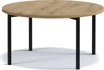Produktbild von BETTSO Beistelltisch Kaffeetisch Couchtisch Sofatisch Nachttisch Betttisch Gestell aus Metall Tischplatte aus Holz HANS C Eiche Artisan