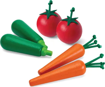 Produktbild von PlanToys – Obst & Gemüseset B (Karotte, Zucchini, Tomate) – 18m+