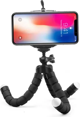 Produktbild von Handy Stativ Mini in Schwarz - Universal für Smartphone, iPhone, Samsung, Xiaomi