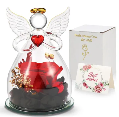 Ewige Rose im Engelglas – rotes Geschenk für besondere Anlässe