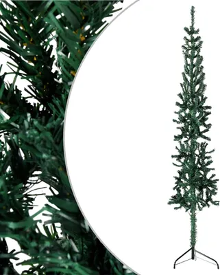 Obrázok produktu pre vidaXL Umelý polovičný vianočný stromček so stojanom Slim Green 180 cm