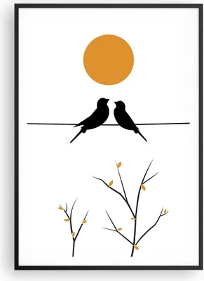 Produktbild von Gerahmtes Poster - Schwarzer Rahmen - Bild Vögel Sonne - 70x100 cm - Wand Bild - Wanddeko - Wandbilder - Kunstposter - Wandposter - Bilderrahmen - Bilder - Kunstdruck - P2BPA70x100-4772