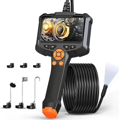 Immagine prodotto di Telecamera endoscopica industriale - 10 metri - Borescope digitale - Telecamera per ispezioni fognarie - Telecamera endoscopica - 1080p HD - Telecamera impermeabile 6,4 mm IP67 - 4,3 pollici