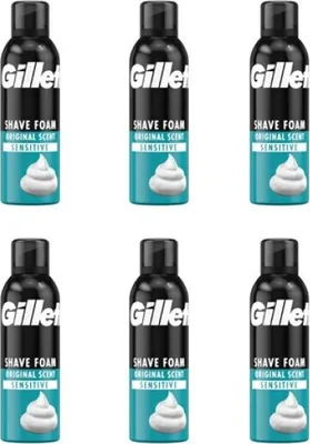 Produktbild von Multipack 6x Gillette Sensitive Basis Rasierschaum 200 ml
