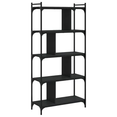Produktbild von Bücherregal 5 Böden Schwarz 76x32x158 cm Holzwerkstoff
