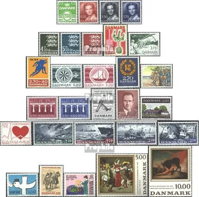 Produktbild von Briefmarken Dänemark 1984 Mi 792-820 (kompl.Ausg.) Jahrgang 1984 komplett postfrisch Freimarke