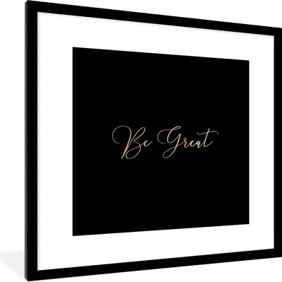 Produktbild von MuchoWow® Gerahmtes Poster Zitate - Selbstvertrauen - Gold 40x40 cm - Poster mit Schwarzem Bilderrahmen Wandposter Rahmen Foto Bilder - Poster - Plakat im Rahmen