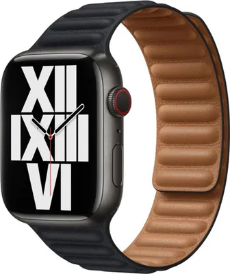 Productafbeelding van Apple Leather Link bandje voor de Apple Watch | 38/40/41/42 mm - Maat S/M - Midnight Blue