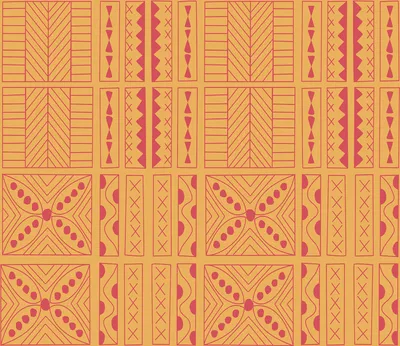 Immagine prodotto di Carta da parati Walls4You con motivi etnici arancione e rosso corallo - 640139 - 53 cm x 10 m