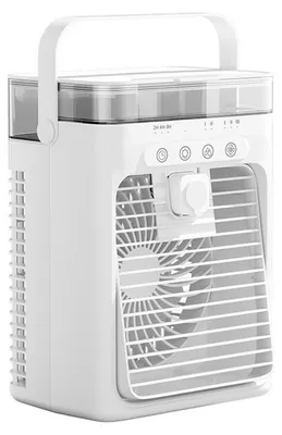 Produktbild von Mobile Klimaanlage mit 1 L Wassertank, 3 Geschwindigkeiten und Sprühmodus, tragbarer Luftkühler ohne Abluftschlauch