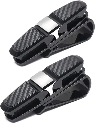 Produktbild von 2 Stück Brillenhalter für Auto, 180° Rotational Sonnenbrillenhalterung Auto, Sonnenbrillen Brillen Brillenständer mit Karten Clip