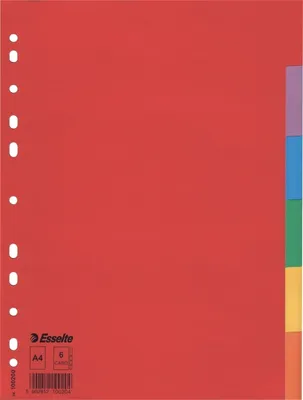 Produktbild von Esselte - Tabs Esselte Economy A4 6dlg Karton 11r ASS | 1 Set | 20 Teile