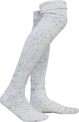 Produktbild von EXTRA Lange Trachtensocken Strümpfe Trachtenlederhose Socken aus Wolle mittelbeige 75cm, Größe:35-38