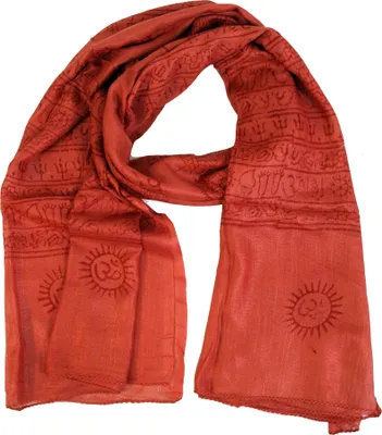 Produktbild von Dünnes Baba Tuch, Benares Lunghi - Rostorange, Uni, Viskose, 180*95 cm, Sarongs & Tücher