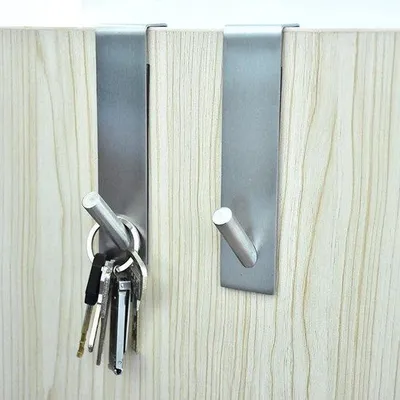 Image de Crochets de porte robustes, 45 cm, acier inoxydable 304, noir