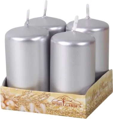 Obrázek produktu pro Nohel Garden Svíčka adventní metalická lesklá d4x6cm 4ks