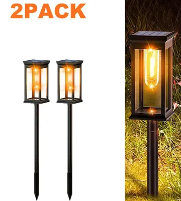 Produktbild von 2er-Set Solarleuchten für den Garten - LED-Wegbeleuchtung - Dekorative Landschaftsbeleuchtung - Wasserdicht - Für Gehweg, Terrasse und Einfahrt