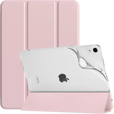 Immagine prodotto di Custodia protettiva per iPad Air da 11 pollici (M3/M2) 2025/2024, iPad Air 5/4 2022/2020 da 10,9", sottile, opaca, rosa trasparente