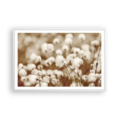 Produktbild von Gerahmtes Poster - Weißer Rahmen - Baumwolle Boho Wollig - 91,5x61 cm - Wand Bild - Wanddeko - Wandbilder - Kunstposter - Wandposter - Bilderrahmen - Bilder - Kunstdruck - P2WAA91x61-4850