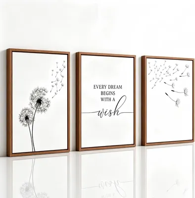 Zdjęcie produktu dla Plakaty zestaw 3 szt., płótno, 50x70 cm, dekoracja ścienna do salonu
