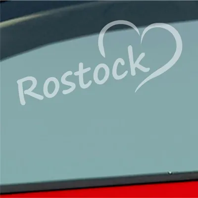 Produktbild von Auto Aufkleber Rostock Herz Stadt City Love Liebe Heimat 18,5x8 cm Milchglas Sticker Heckscheibenaufkleber