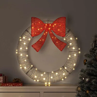 Immagine prodotto di vidaXL Ghirlanda con 80 LED bianco caldo 90 x 90 x 9 cm in rattan