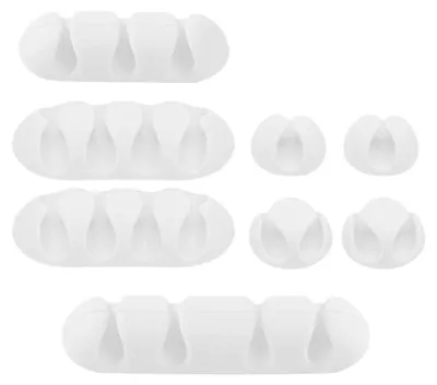Selbstklebende Kabelclips, 8 Stück, Weiß, Kabelorganizer