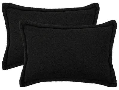 Immagine prodotto di vidaXL, 2 federe per cuscini, HOUTEN, nere, 30 x 50 cm, tessuto bouclé