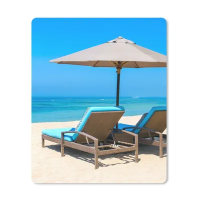 Produktbild von MuchoWow® Mauspad Mousepad Strandkorb - Sonnenschirm - Sommer - Meer 30x40 cm - Mousepads - Maus Mat - Pad - Mausunterlage - Mausmatten