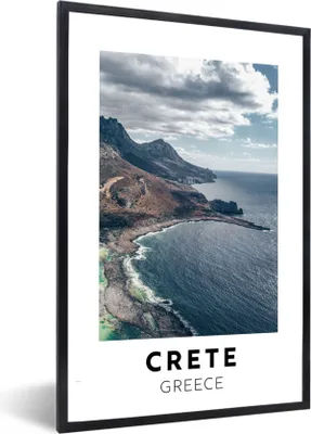 Produktbild von MuchoWow® Gerahmtes Poster Kreta - Griechenland - Meer 60x90 cm - Poster mit Schwarzem Bilderrahmen Wandposter Rahmen Foto Bilder - Kunst