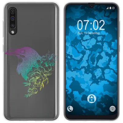 Produktbild von PhoneNatic Case kompatibel mit Samsung Galaxy A50 Silikon-Hülle Floral Rabe M4-4