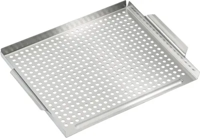 Immagine prodotto di Cestino per barbecue Michelino in acciaio inox di alta qualità 40 x 29 x 3,5 cm, con manici