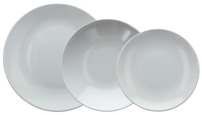 Tafelservies 18-teilig für 6 Personen, Steingut, grau