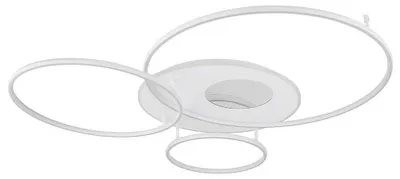 Image de Plafonnier LED, effet 3D, télécommande, blanc, L 126,4 cm
