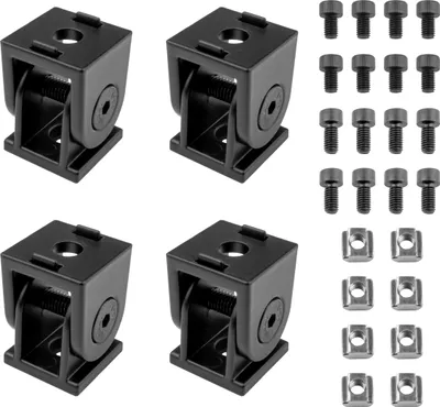 Produktbild von KLAK 20 - Gelenkverbinder Gelenk Winkelverbinder Nut 6 für Aluprofil 20-er schwarz - 4 Stück