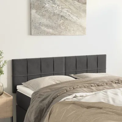 Produktbild von The Living Store Kopfteile 2 Stk. Dunkelgrau 72x5x78/88 cm Samt