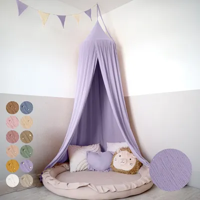 Produktbild von Hochwertiger Baldachin Betthimmel Kinderzimmer, Gold Applikation